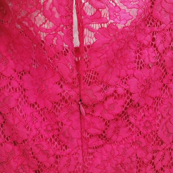 Jessica Simpson Pink Cap Sleeve Lace Dress Women's Size 6 - Picture 4 of 13